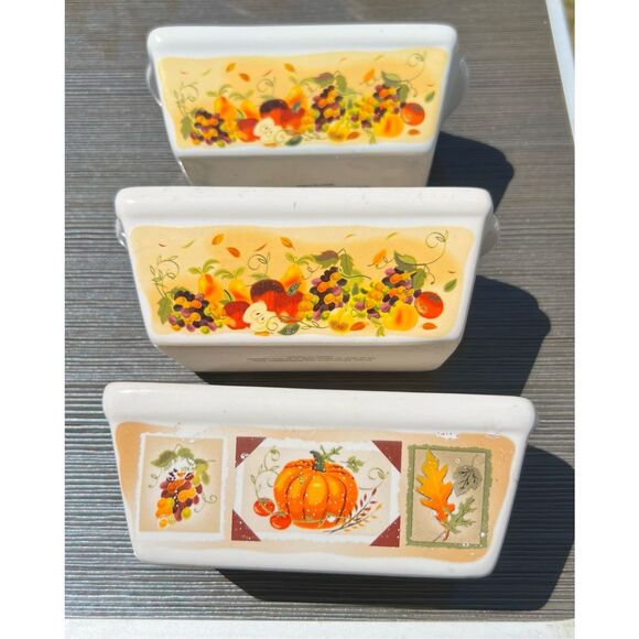 Autumn Mini Baking Loaf Dish  6” Ceramic Casserole/ Souffle Baker Oven to Tablew - Picture 1 of 4